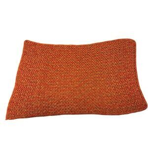 Vintage Handmade Crocheted Granny rectangle Throw Blanket Retro Orange 71” x 44”
